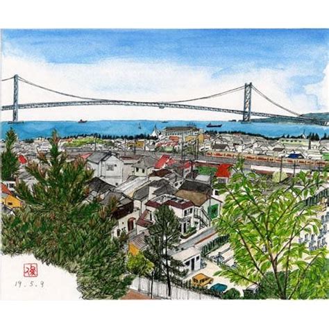 絵画 インテリア 玄関 アート 風景画 芭蕉 西の奥の細道40 明石大橋 Gennga40 Akashioohashi 西田創作研究所 ヤフーショップ 通販 Yahoo ショッピング