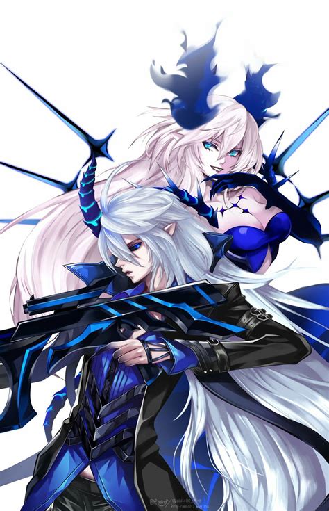 Lu And Ciel Job 3 Elsword Anime Elf Anime Demon Boy Anime Devil