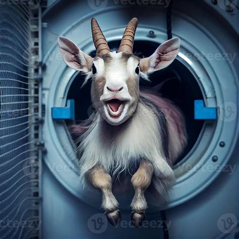 goat stuck in washing machine funny meme illustration 22082551 Stock ...