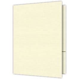 9.375 X 12 Two Pocket Presentation Folders - 4 Inch Pocket - Natural White Linen 100#