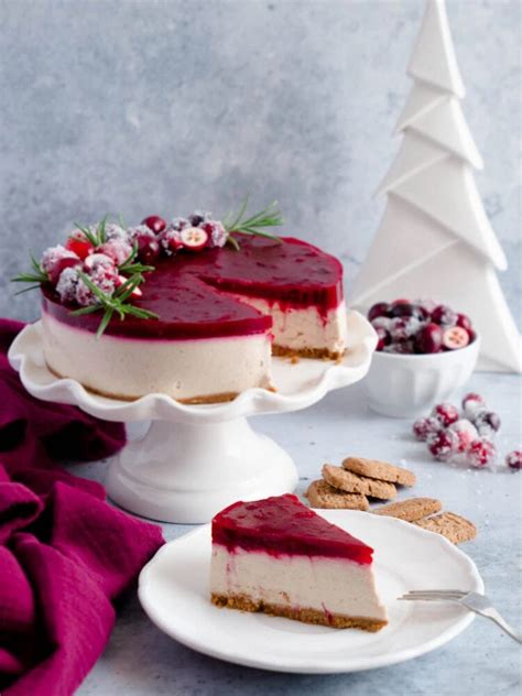 Veganer No Bake Spekulatius Cranberry Cheesecake Dinkelliebe