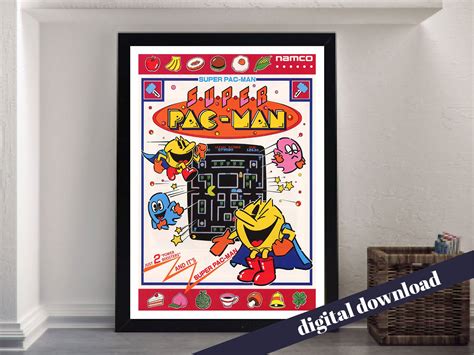 Retro PACMAN Arcade Poster Printable Download Printable - Etsy