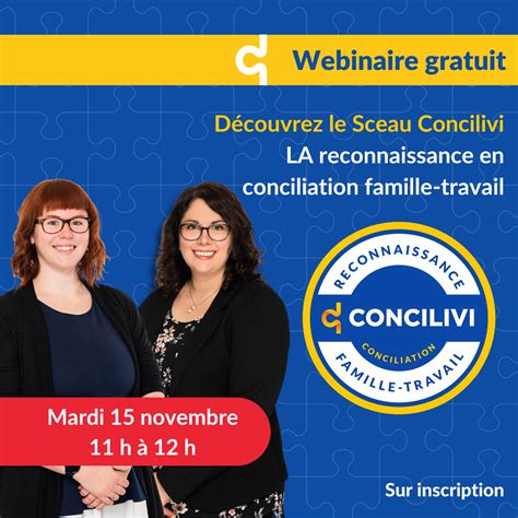 Webinaire gratuit Découvrez le Sceau Concilivi reconnaissance en