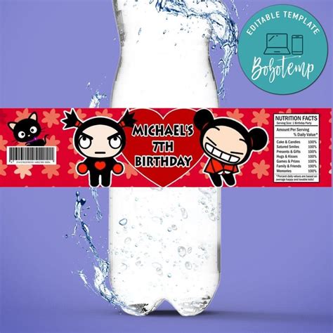 Customizable Cookie Run Kingdom Birthday Water Bottle Label Template