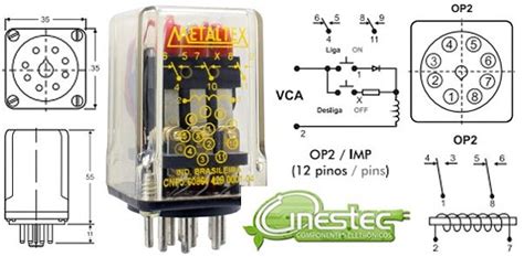 RELE INDUSTRIAL DE ENCAIXE OP2RA3 110VAC Cinestec