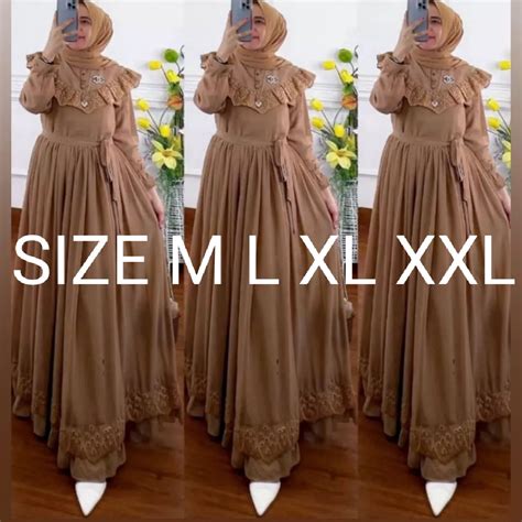 Jual Nf Gamis Kondangan Terbaru Rauna Dress Gamis Jumbo Size M L