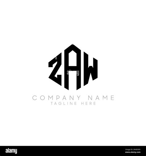 zaw letter logo design  polygon shape zaw polygon logo monogram