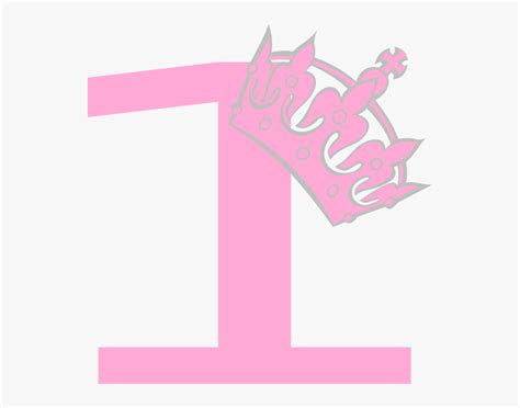 Light Pink Number 1 Clip Art