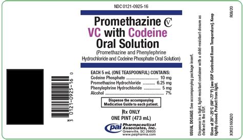 Promethazine Vc With Codeine Fda Prescribing Information Side