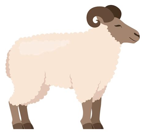 Premium Vector Ram Icon Cartoon Farm Animal Funny Sheep