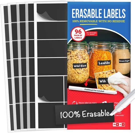 Amazon Mess Reusable Labels For Food Containers Chalkboard