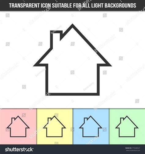 Simple Outline Transparent House Silhouette Icon Stock Vector (Royalty Free) 773348527 ...