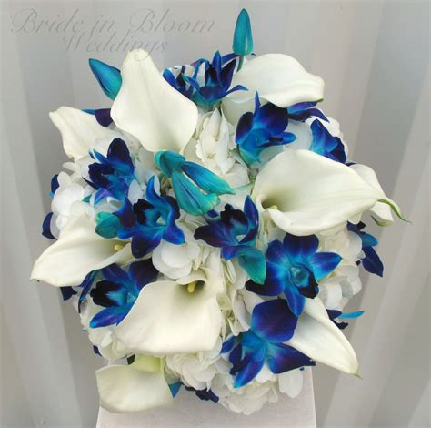 Bride in Bloom: Blue orchid bouquet