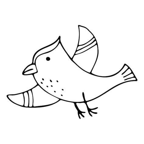 Premium Vector Flying Bird In Doodle Style