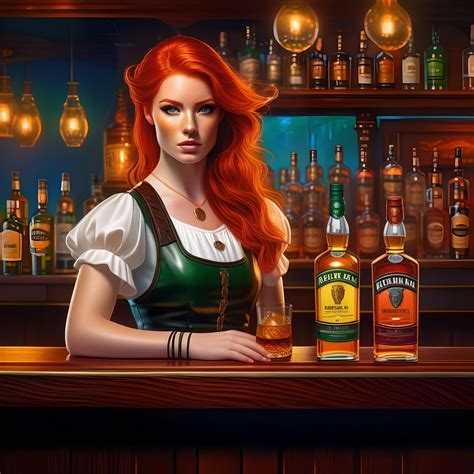 Fiery Irish Barmaid - AI Generated Artwork - NightCafe Creator