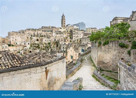 Alte Stadt Von Matera Basilikata Italien Stockfoto Bild Von Sommer