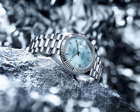 Rolex Day Date 40 In Platinum With Ice Blue Dial