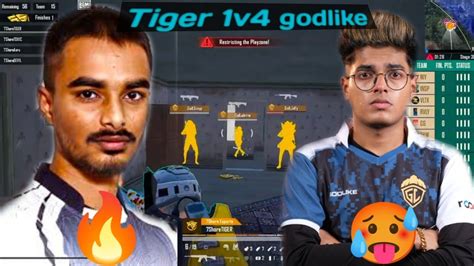 🇮🇳 Tiger 🔥1v4 Godlike Jonathan 🥵 Tiger On Fire 🔥 Jonathan Shocked 😱