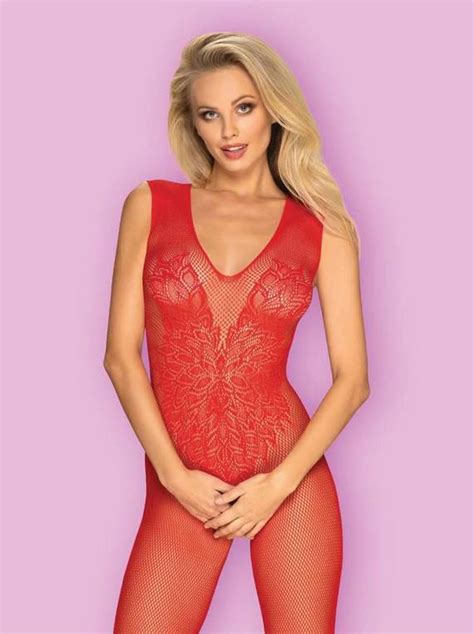 N112 Bodystocking Obsessive Czerwony 88873 Rafjolka Pl