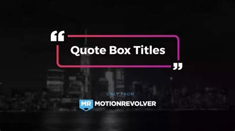 Quote Box After Effects Title Template Design Shack