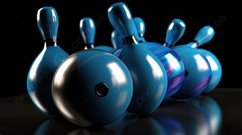 Dark And Colorful Blue Bowling Balls Against Black Background, 3d ...