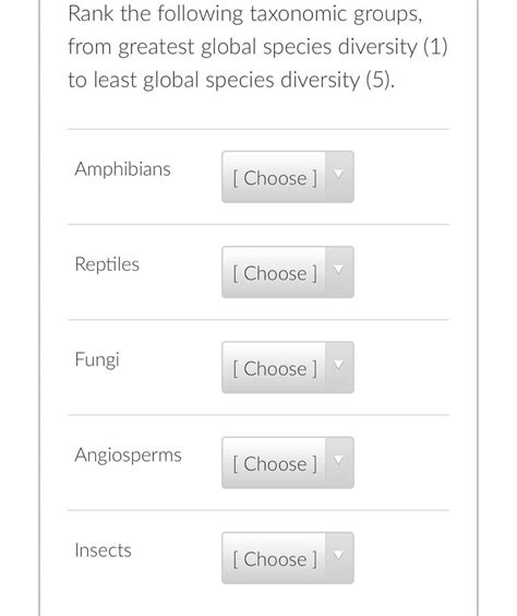 Answered Rank The Following Taxonomic Groups  Bartleby