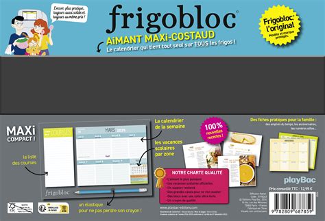 Frigobloc Hebdomadaire Compact Calendrier D Organisation Familiale