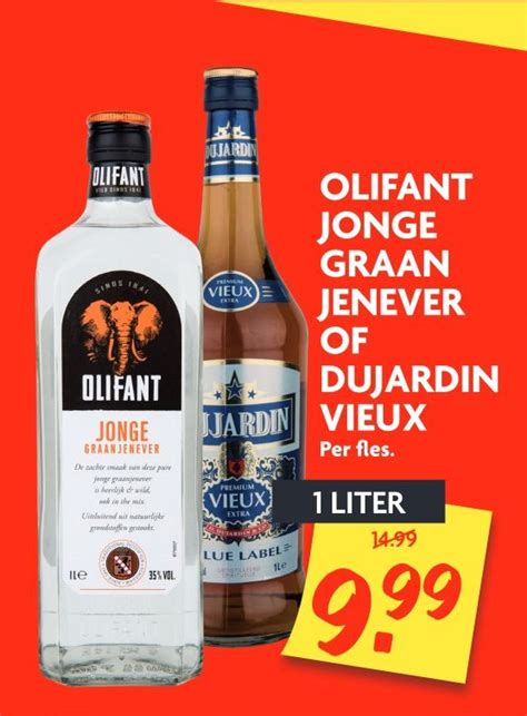 Olifant Jonge Graan Jenever Of Dujardin Vieux Aanbieding Bij Dekamarkt