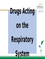 Respiratory Drug Classification Pptx Drugs Acting On The Respiratory