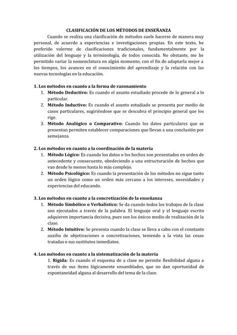 Pdf Clasificaci N De Los M Todos Y Tecnicas De Ense Anza Dokumen Tips