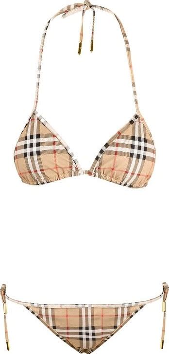 Burberry Checked Two Piece Bikini Set ShopStyle