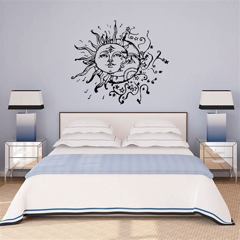 Sun Moon Stars Wall Decals Ethnic Night Wall Art Crescent Etsy