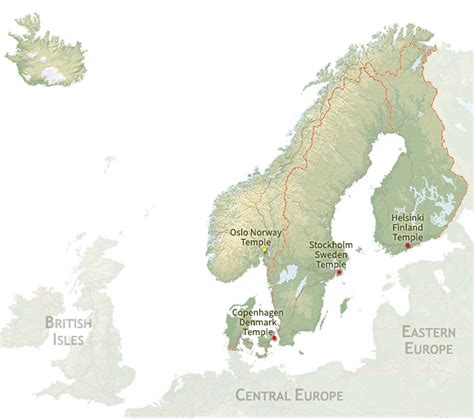 Nordic Countries Map Region | ChurchofJesusChristTemples.org