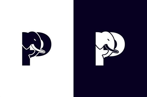 Premium Vector Initial Letter P With Elephant Abstract Vector Logo