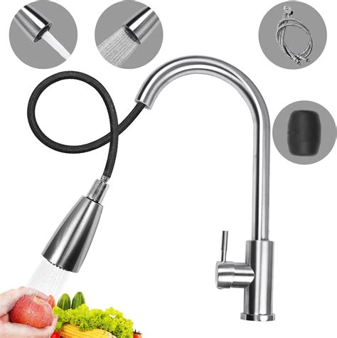 Grifo De Cocina De Acero Inoxidable Giro Flexible Mezclador Del