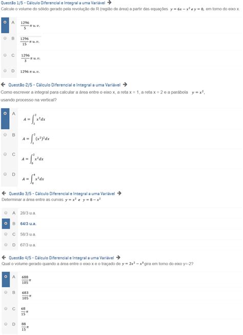 Apol 5 CÁlculo Diferencial E Integral A Uma VariÁvel Nota 100