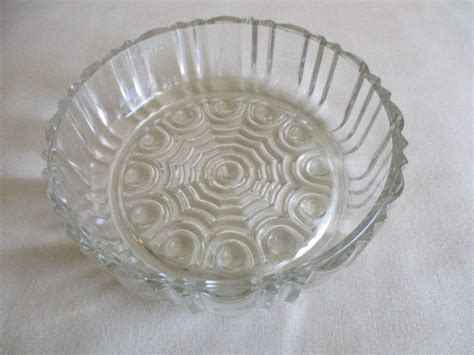 Vintage Anchor Hocking Old Cafe Clear Glass Candy Dish No