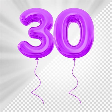 Premium Psd Purple Balloon Number 30