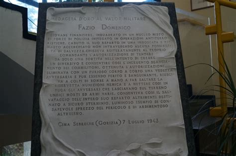 Stele Alla M O V M Al Finanziere Domenico Fazio Comando Provinciale