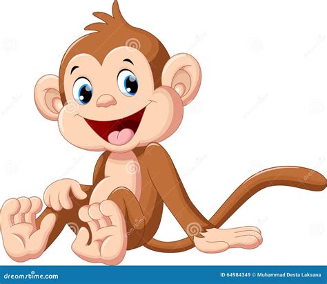 Cute Monkey Baby Cartoon Gift Card Vector Illustration | CartoonDealer ...