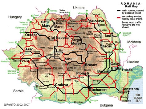 Romania train / rail maps