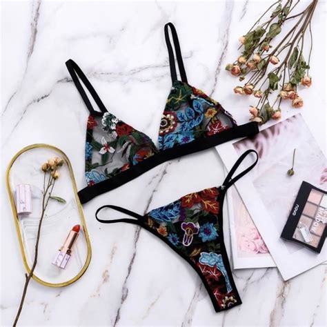 Lingerie sexy dentelle broderie string string tentation sous vêtements vêtements de nuit