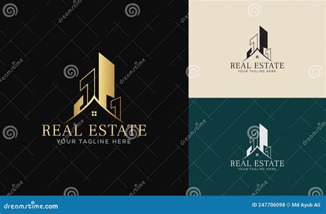 Plantilla De Logotipo Inmobiliario Con Insignias Premium De Estilo