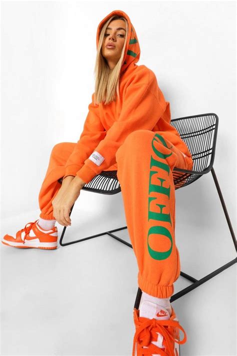 Oversized Official Hood Print Tracksuit Boohoo