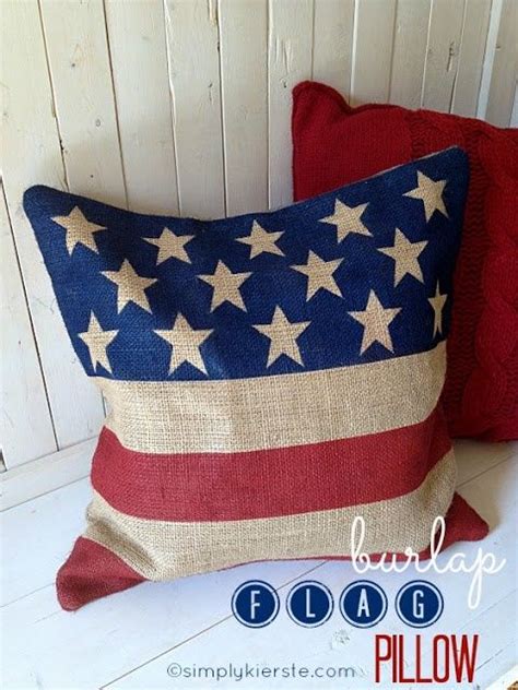 No Sew Burlap Flag Pillow Easy DIY 4th Of July Decoration To Make