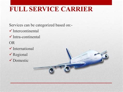 Types Of Airline Services