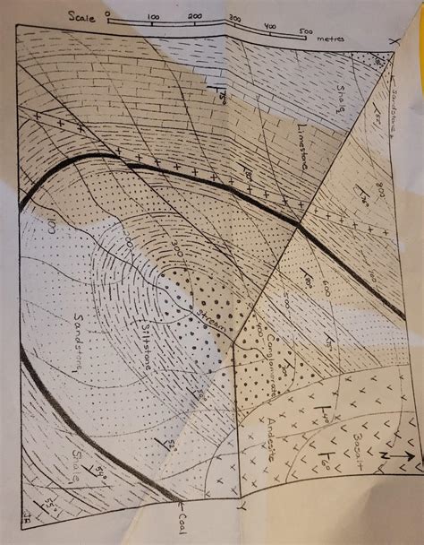 Solved Draw A Geologic Cross Section From X To Y Chegg