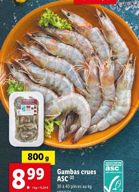 Promo Gambas Crues ASC 2 Chez Lidl