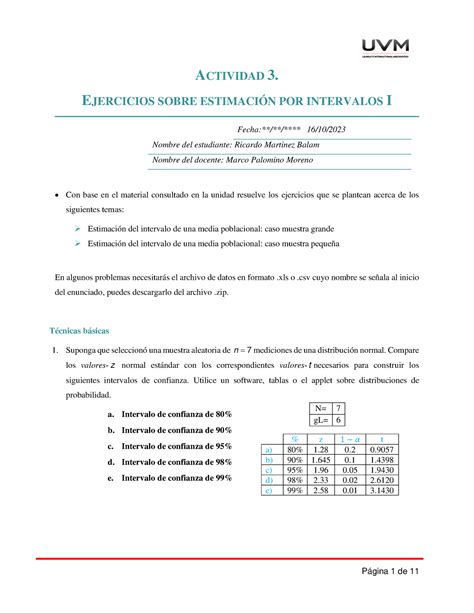 Actividad Ejercicios Actividad Ejercicios Sobre Estimaci N Por