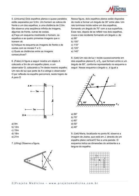 Exercicios De Espelhos Planos - BINKEDU